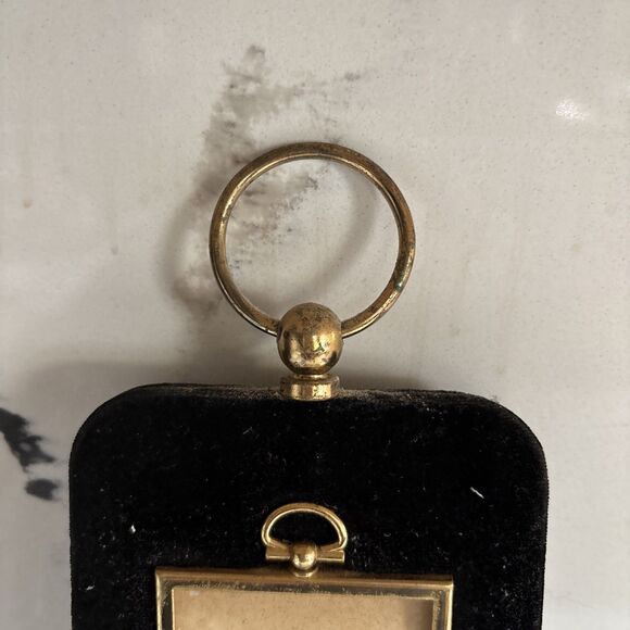 Antique Art Deco Black Velvet And Brass Convex Picture Frame 3 Picture Hang Only - Picture 5 of 10